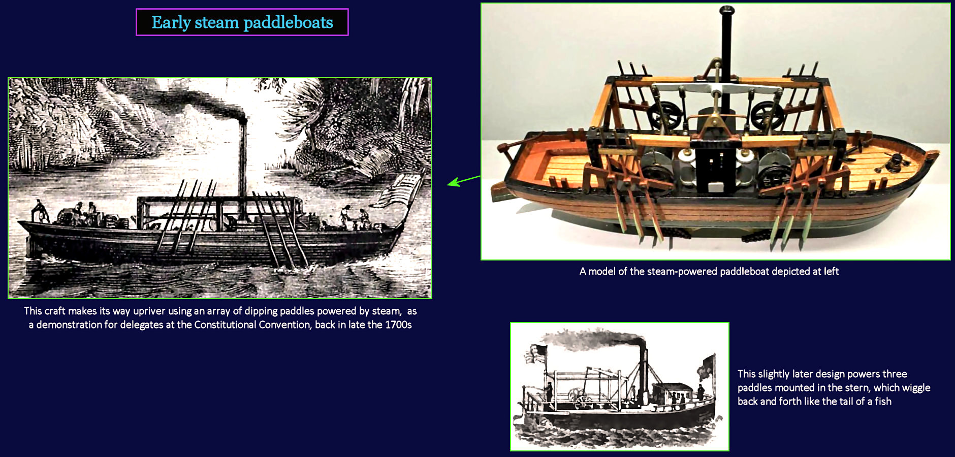 Early steam paddleboats, 1790s